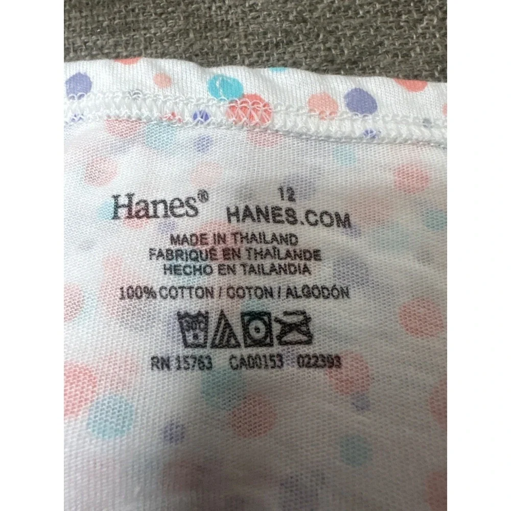 Hanes Girls Sz 12 Assorted Briefs Underwear Butterfly Polka Dot Panties Pk of 4